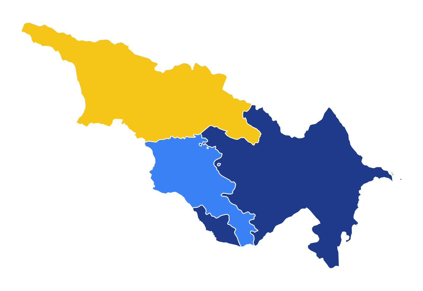 Map of the Caucasus in IKEA colours